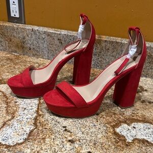 Wild Diva Bold Red Platform Heels